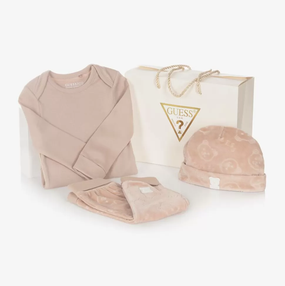 Guess Baby Girls Pink Velour Trouser Set^ Outfit Sets | Outfit Sets