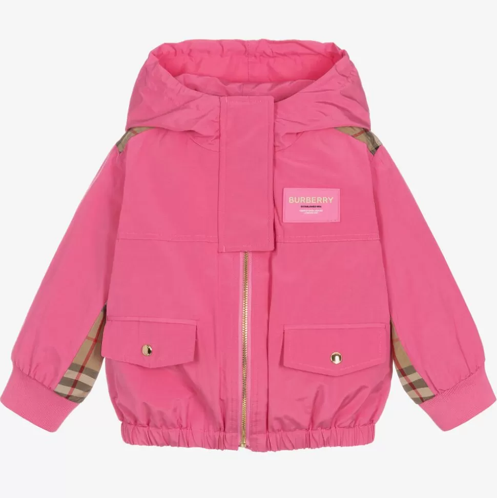 Burberry Baby Girls Pink Vintage Check Hooded Jacket^ Coats & Jackets