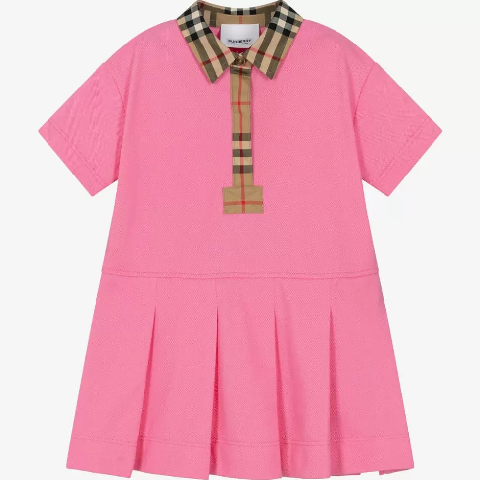 Burberry Baby Girls Pink Vintage Check Polo Dress^ Dresses