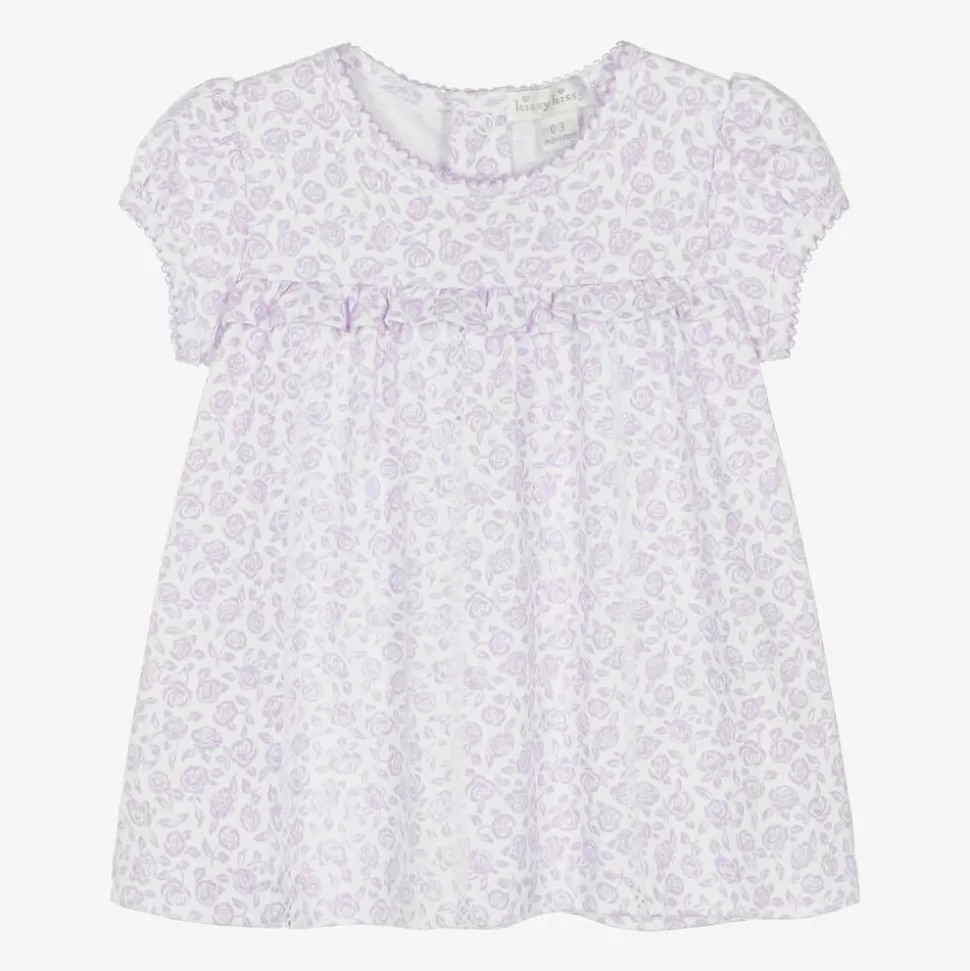 Kissy Kissy Baby Girls Purple Cotton Summer Gardens Dress^ Dresses