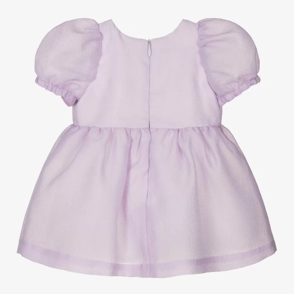 Hucklebones London Baby Girls Purple Crêpe Bows Dress^ Dresses