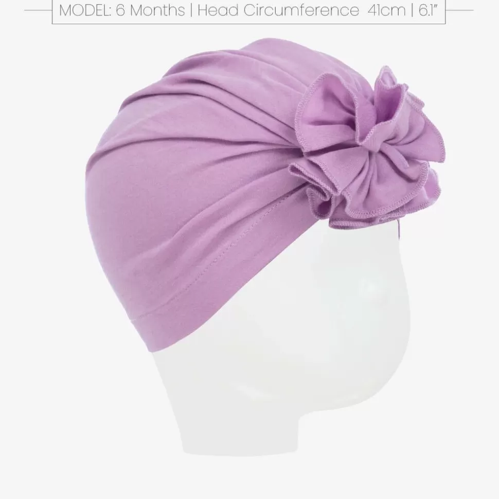 Lemon Loves Layette Baby Girls Purple Pima Cotton Hat^ Hats