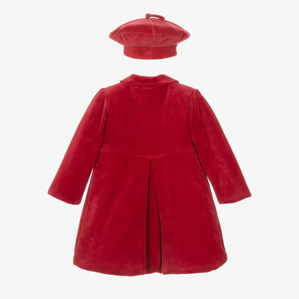 Emile et Rose Baby Girls Red Velour Coat & Hat Set^ Coats & Jackets