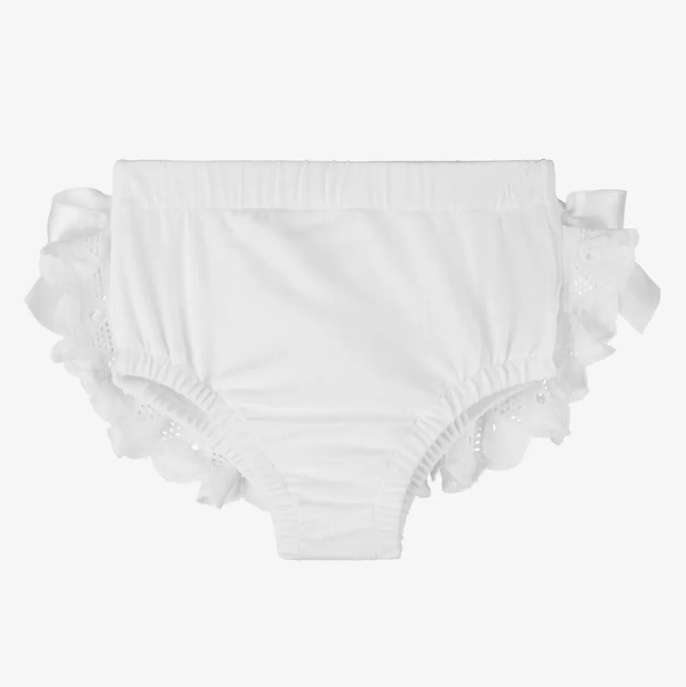 Beau KiD Baby Girls White Cotton Bloomer Shorts^ Shorts | Shorts