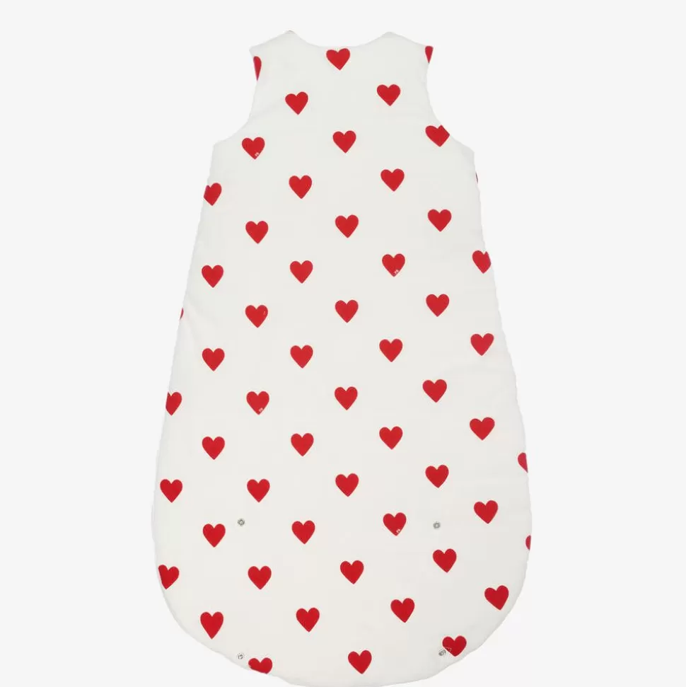 Petit Bateau Baby Girls White Hearts Sleeping Bag^ Sleeping Accessories