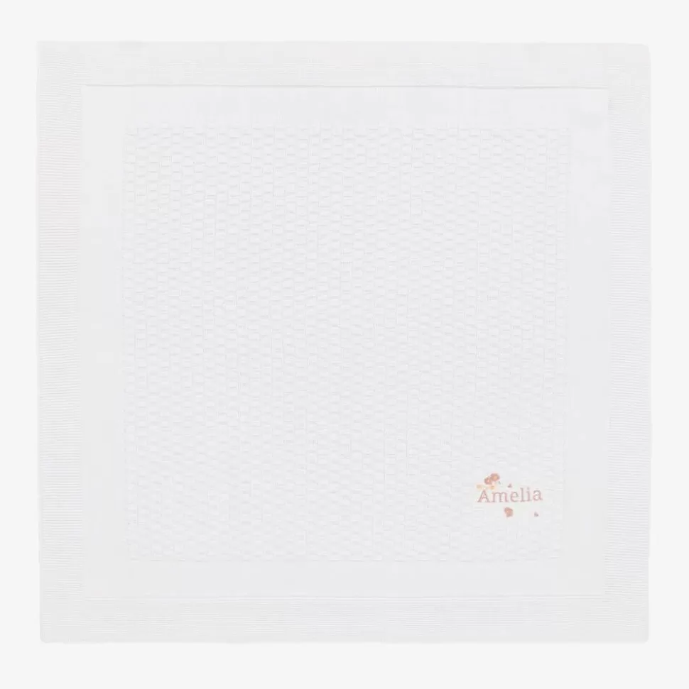 Paint My Dreams Baby Girls White Personalised Cotton Blanket (88cm)^ Gifts