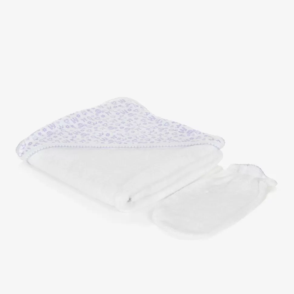 Kissy Kissy Baby Girls White Pima Royal Details Towel Set^ Gifts | Towels & Robes