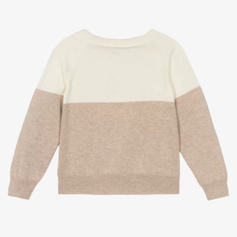 Dolce amp; Gabbana Beige & Ivory Cotton & Cashmere Sweater^ Tops