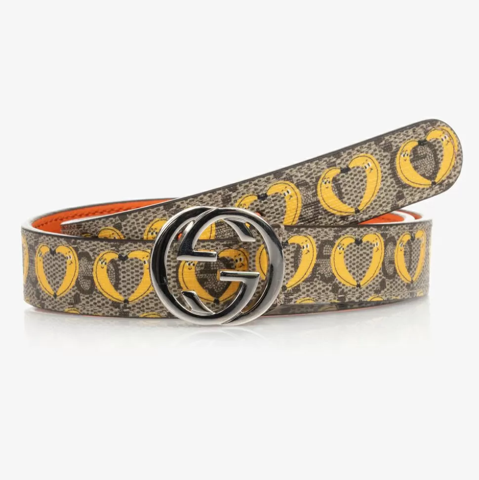 Gucci Beige Banana Print GG Belt^BOY Clothing Accessories | Clothing Accessories