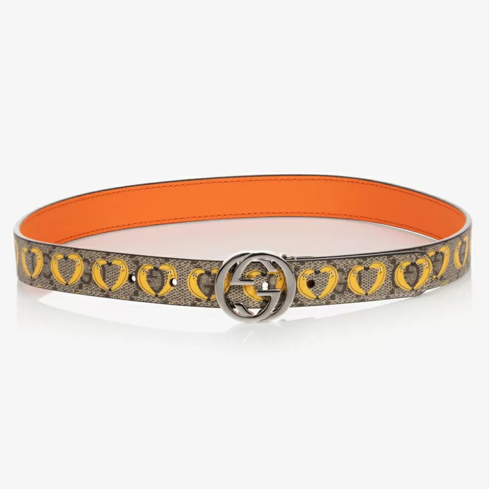 Gucci Beige Banana Print GG Belt^BOY Clothing Accessories | Clothing Accessories