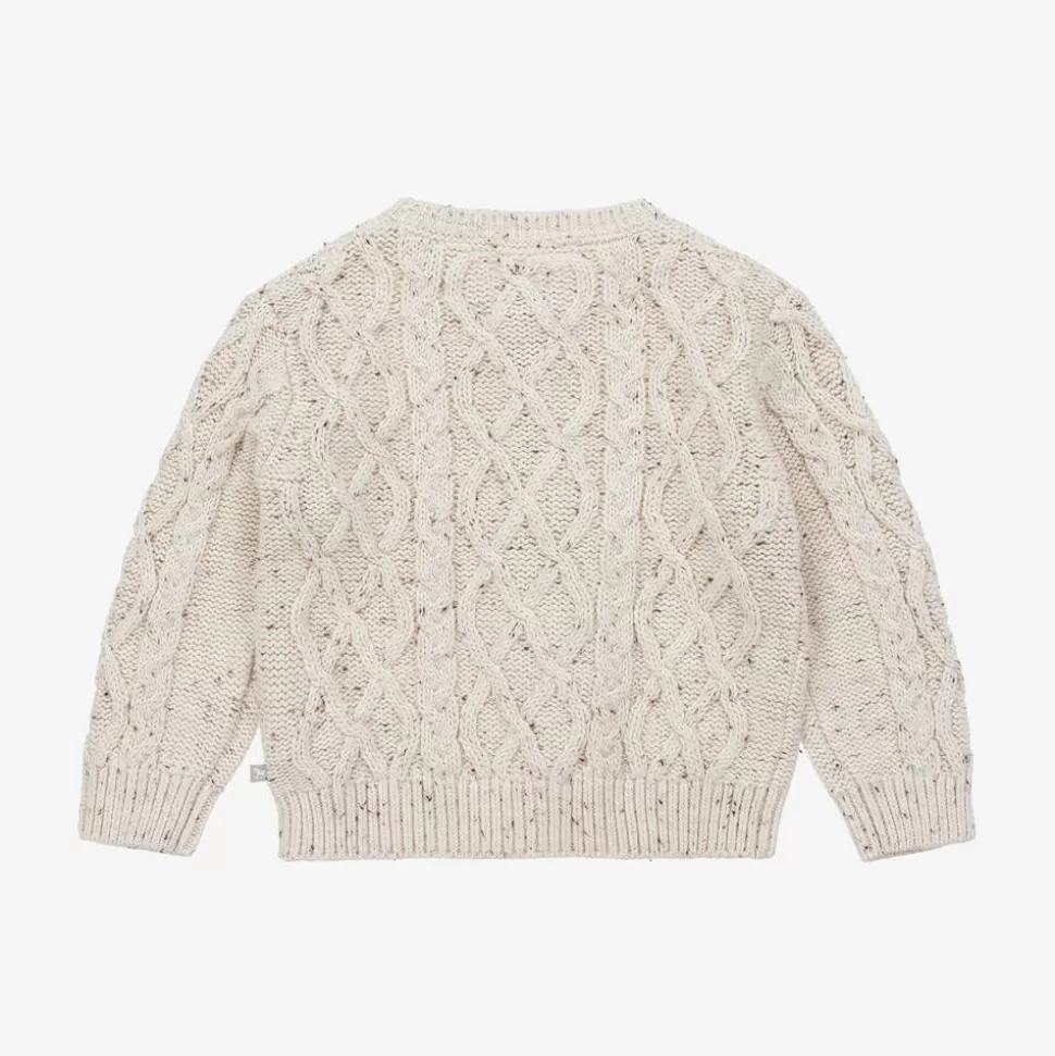 The Little Tailor Beige Cable Knit Cotton Cardigan^ Tops