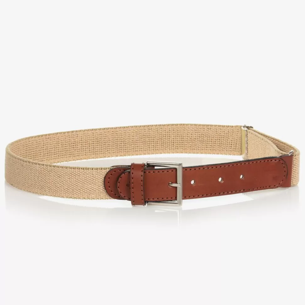 Zaccone Beige Cotton & Leather Belt^BOY Clothing Accessories | Clothing Accessories