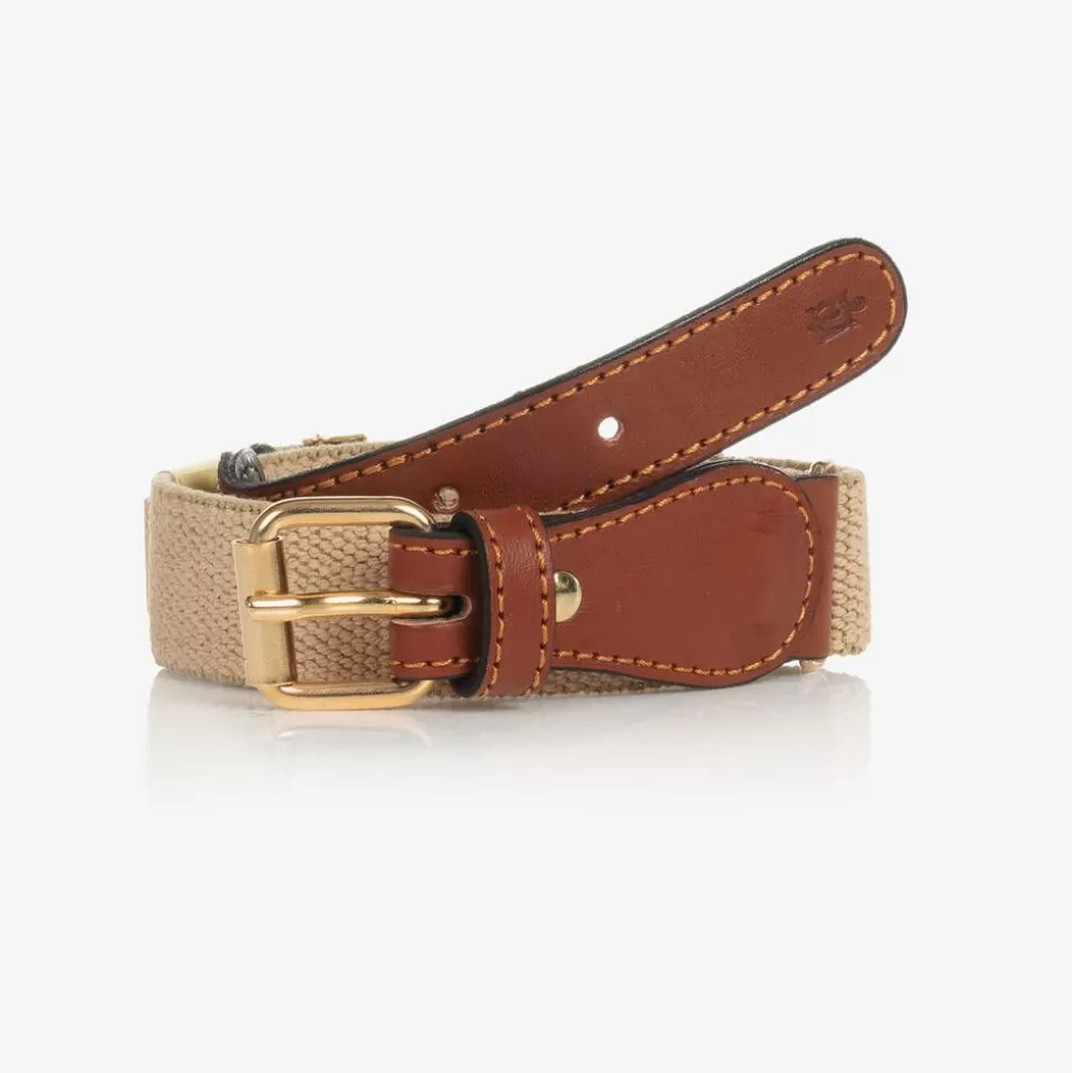 Zaccone Beige Cotton & Leather Mouse Belt^BOY Clothing Accessories | Clothing Accessories