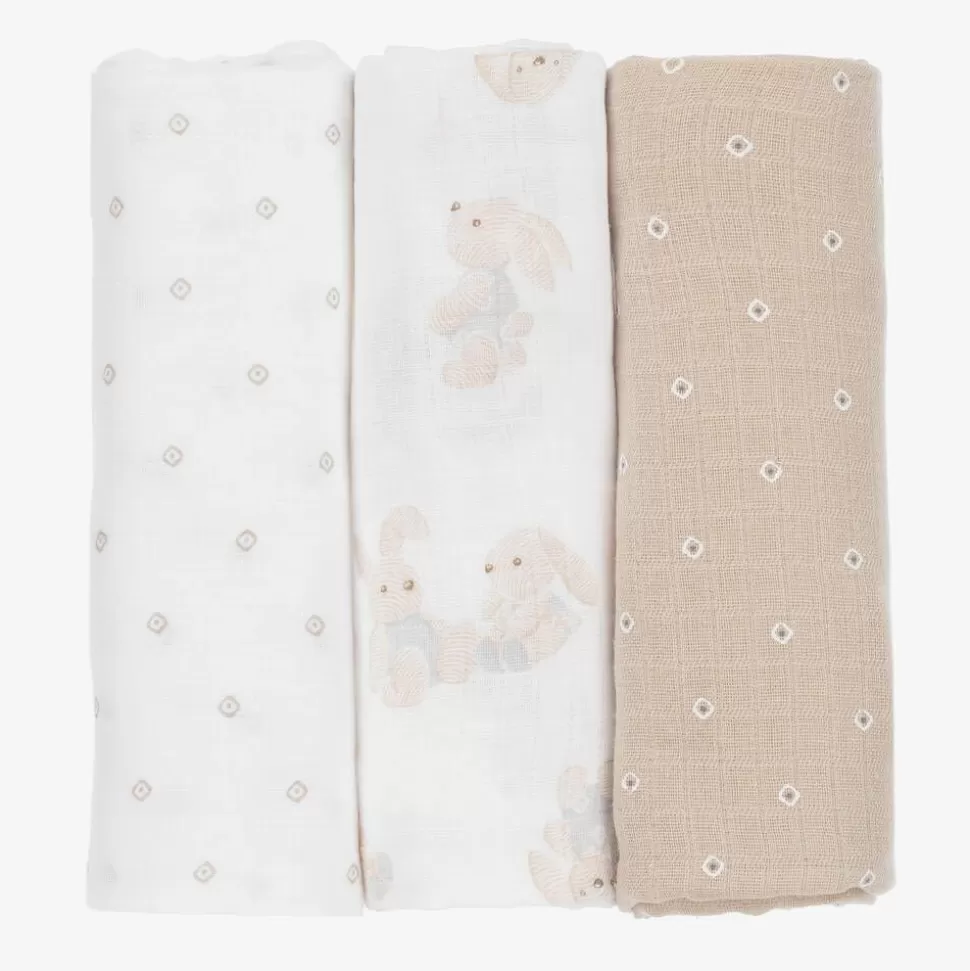Mayoral Beige Cotton Baby Muslins (3 Pack)^ Feeding Accessories