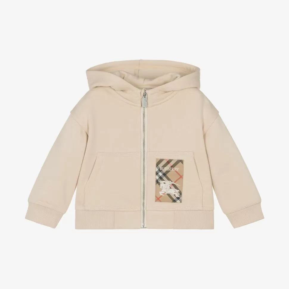 Burberry Beige Cotton Baby Zip-Up Top^BOY Tops