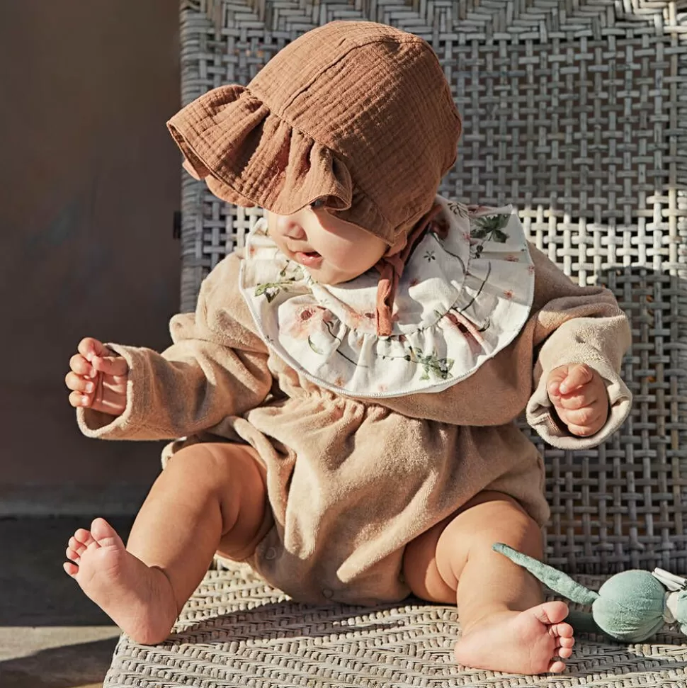 Elodie Beige Cotton Bonnet^ Hats
