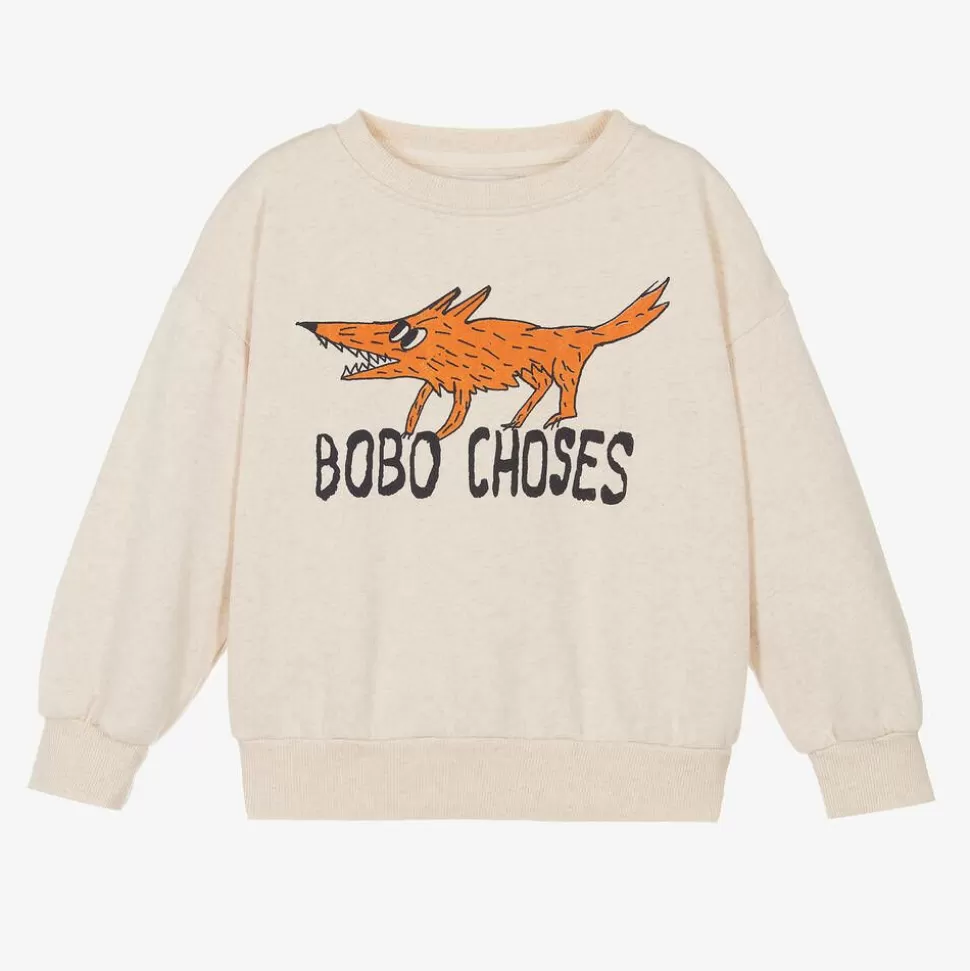 Bobo Choses Beige Cotton Fox Print Sweatshirt^BOY Tops