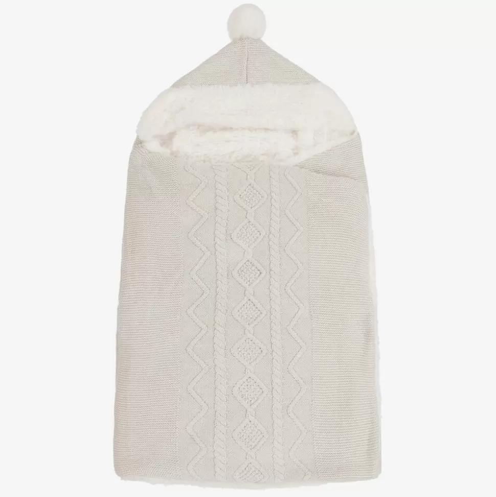 Mayoral Newborn Beige Cotton Knit Baby Nest (75cm)^ Nests