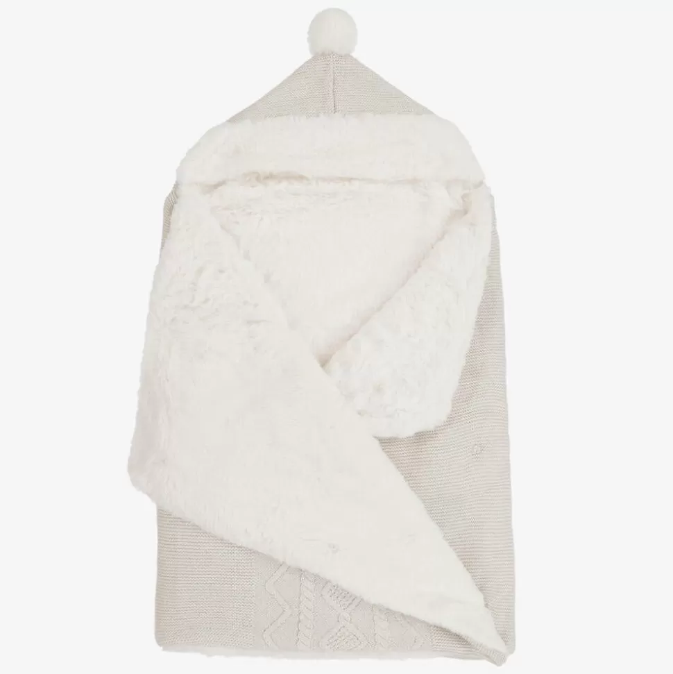 Mayoral Newborn Beige Cotton Knit Baby Nest (75cm)^ Nests