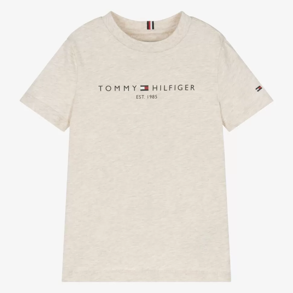 Tommy Hilfiger Beige Cotton T-Shirt^BOY Tops