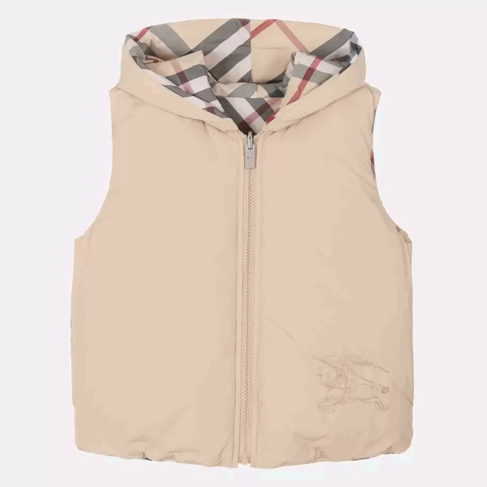 Burberry Beige Down Padded Reversible Gilet^ Coats & Jackets