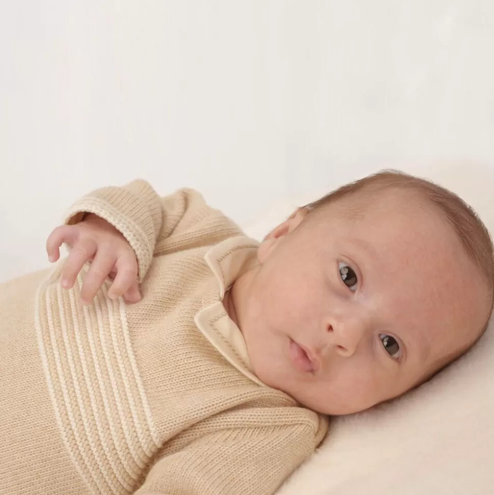 NaturaPura Beige Knitted Cotton Trouser Set^BOY Outfit Sets | Outfit Sets