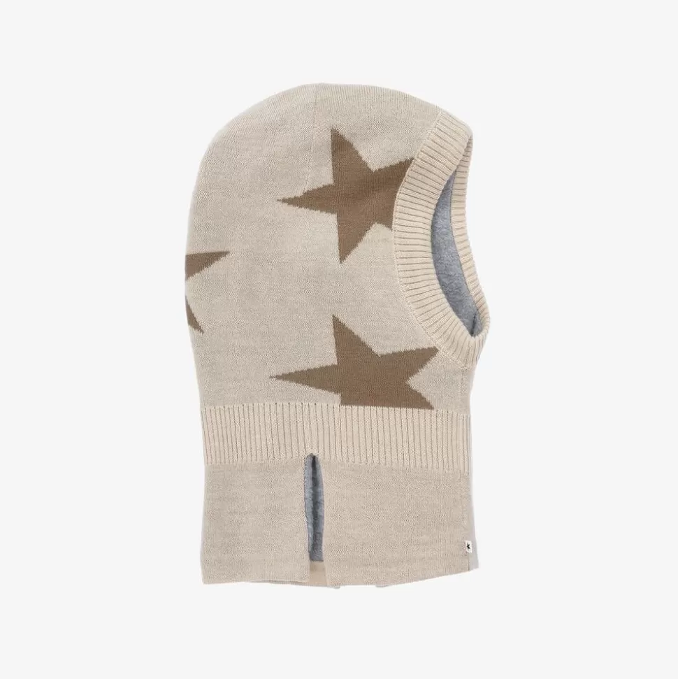 Molo Beige Knitted Star Balaclava^ Hats