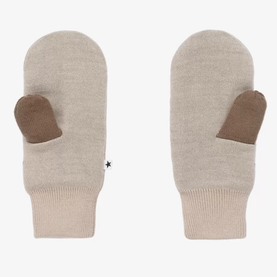 Molo Beige Knitted Star Mittens^BOY Gloves & Mittens | Gloves & Mittens