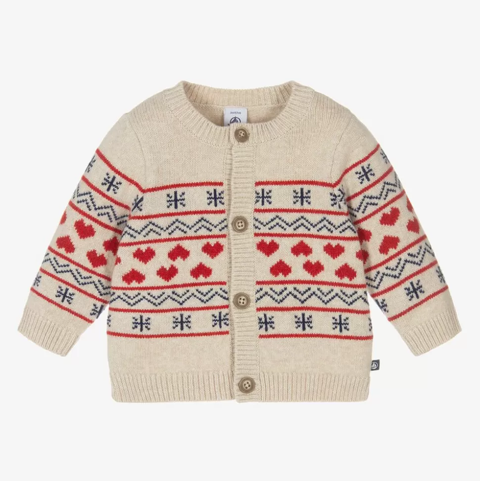 Petit Bateau Beige Knitted Wool Cardigan^ Tops