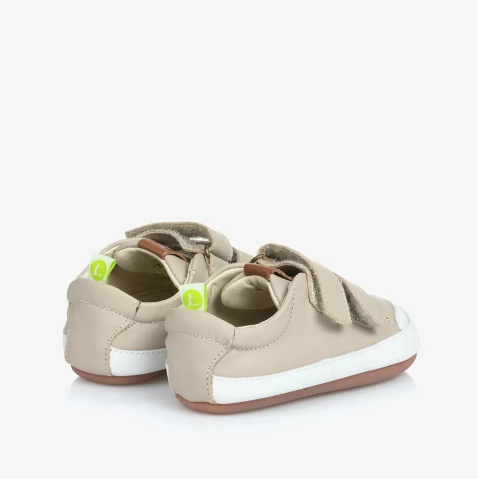 Tip Toey Joey Beige Leather Velcro Trainers^BOY Trainers | Trainers