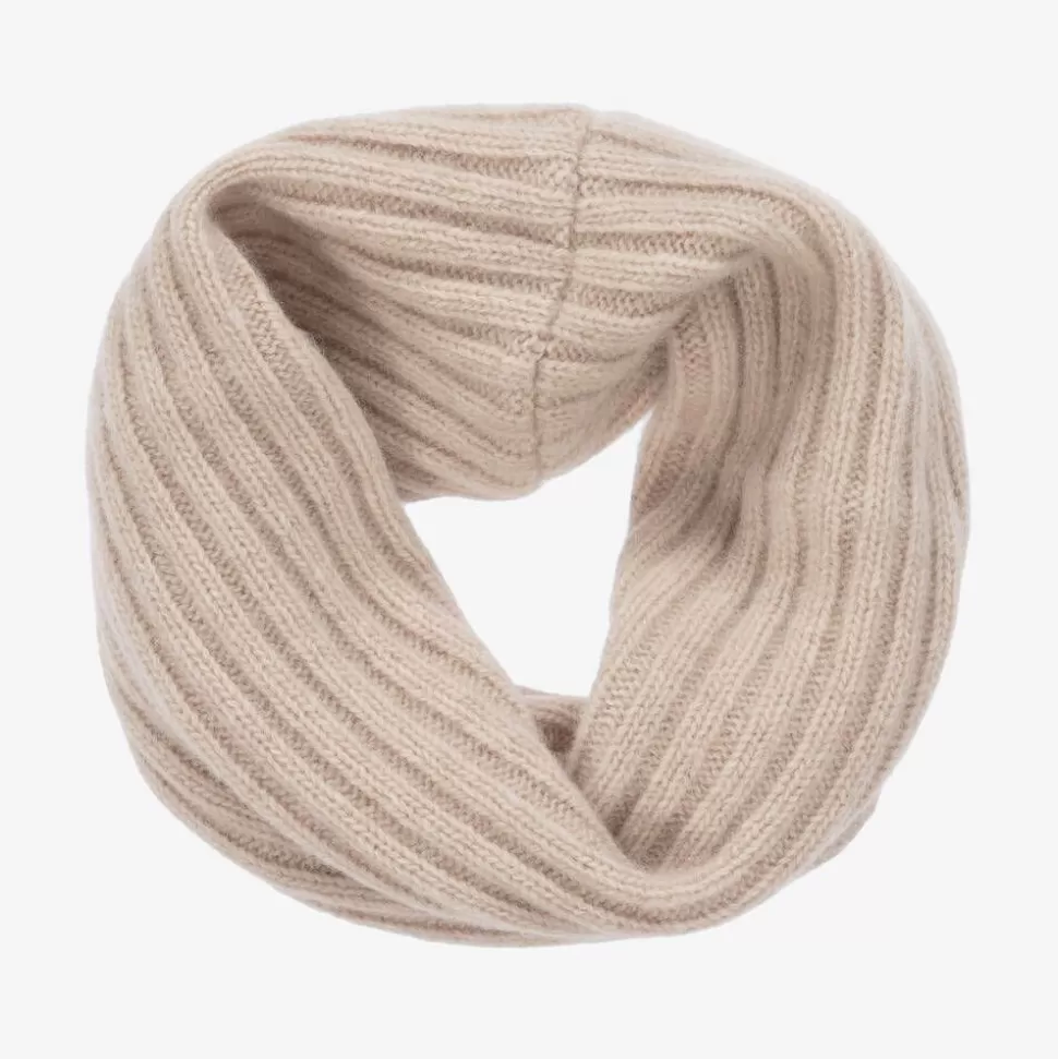 Jamiks Beige Merino Wool Knitted Snood^BOY Scarves | Scarves
