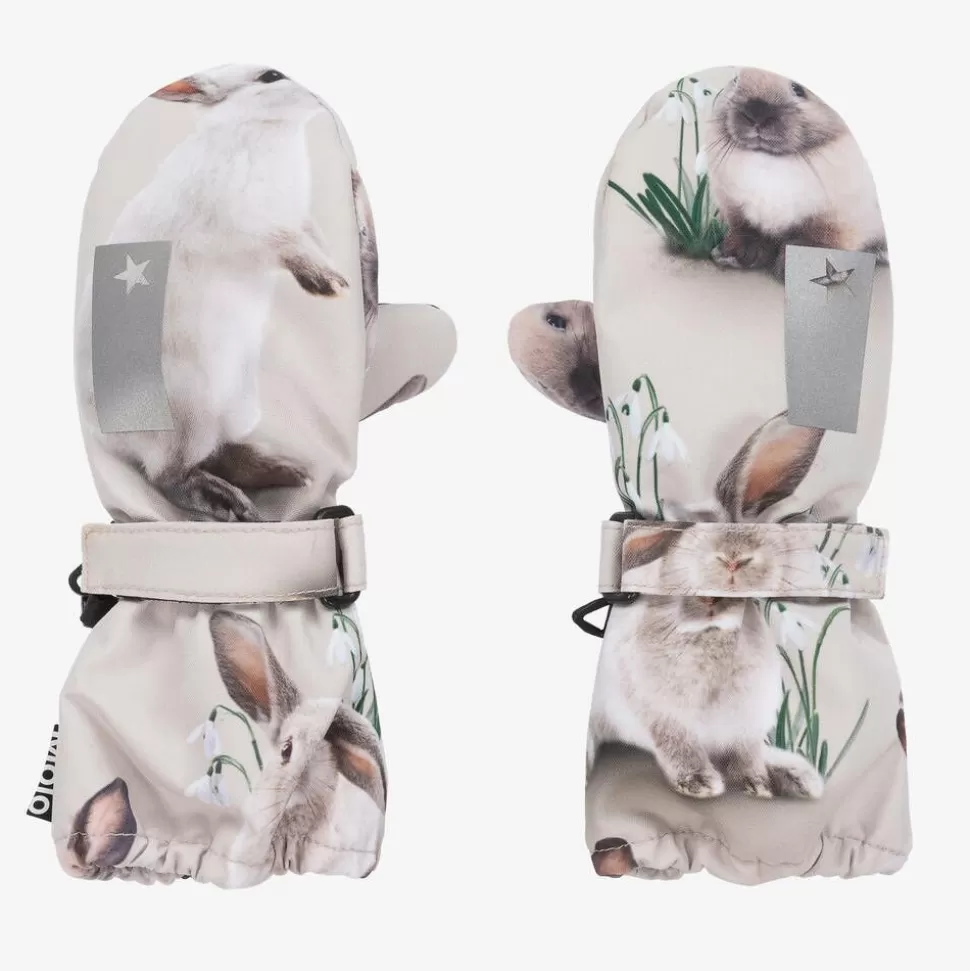 Molo Beige Rabbit Thermal Mittens^ Snowwear