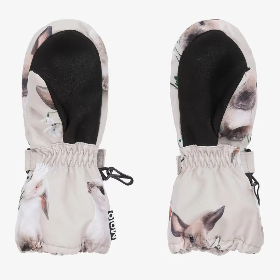 Molo Beige Rabbit Thermal Mittens^ Snowwear