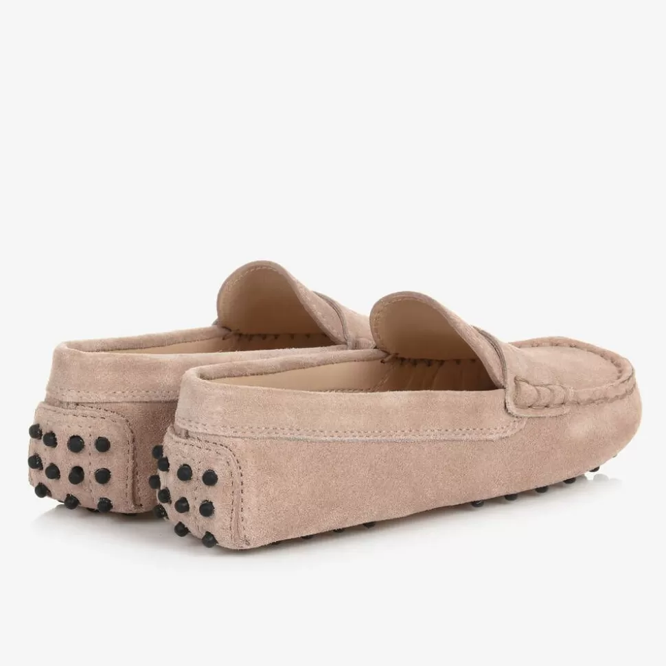 Tods Beige Suede Leather Gommino Moccasins^BOY Loafers & Moccasins | Loafers & Moccasins