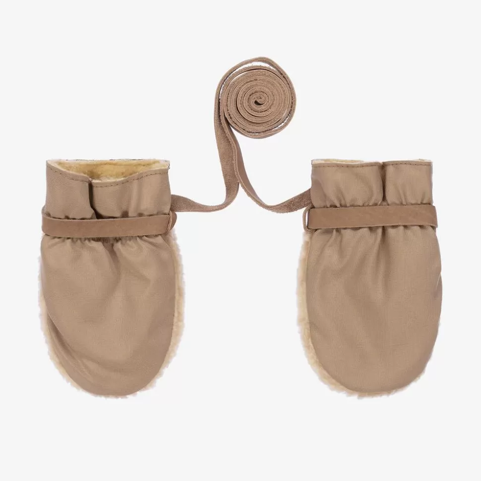 Donsje Beige Teddy Fleece Mittens^ Gloves & Mittens
