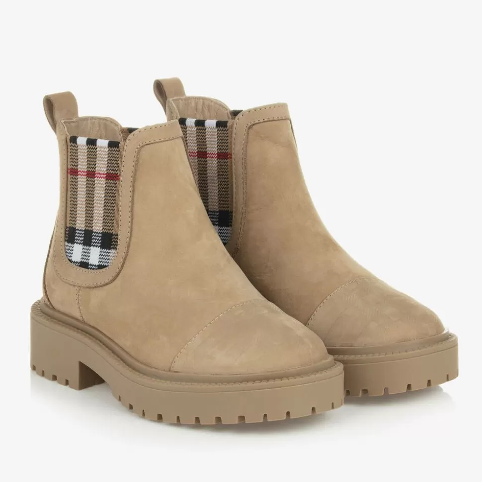 Burberry Beige Vintage Check Chelsea Boots^BOY Boots