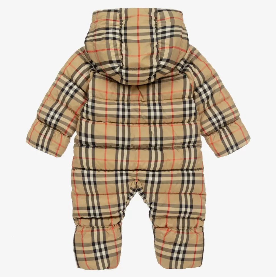 Burberry Beige Vintage Check Down Baby Snowsuit^BOY Snowwear | Snowwear