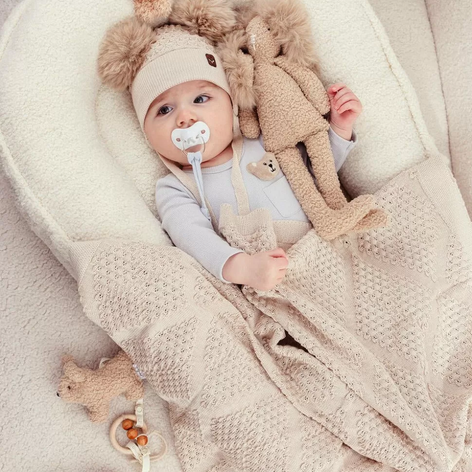 Jamiks Beige Viscose Knit Baby Blanket (100cm)^ Gifts