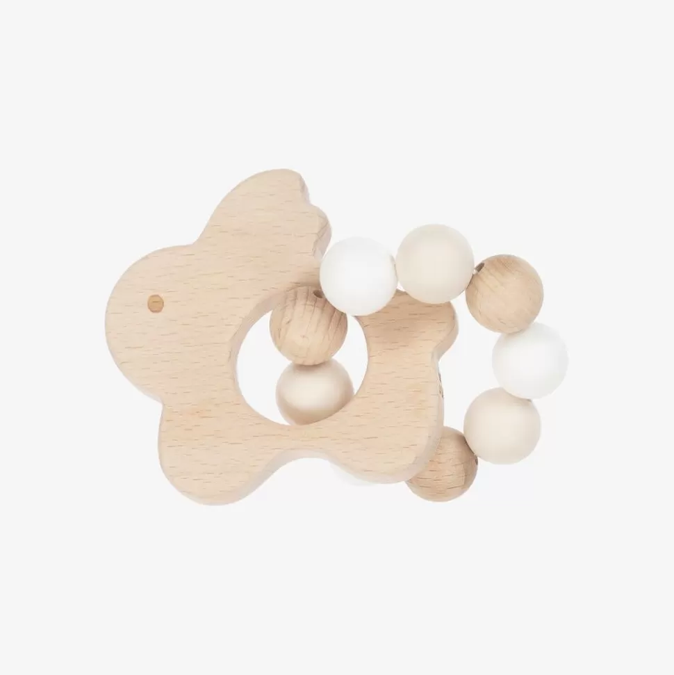 Bam Bam Beige Wooden Rabbit Teether Toy^ Toys