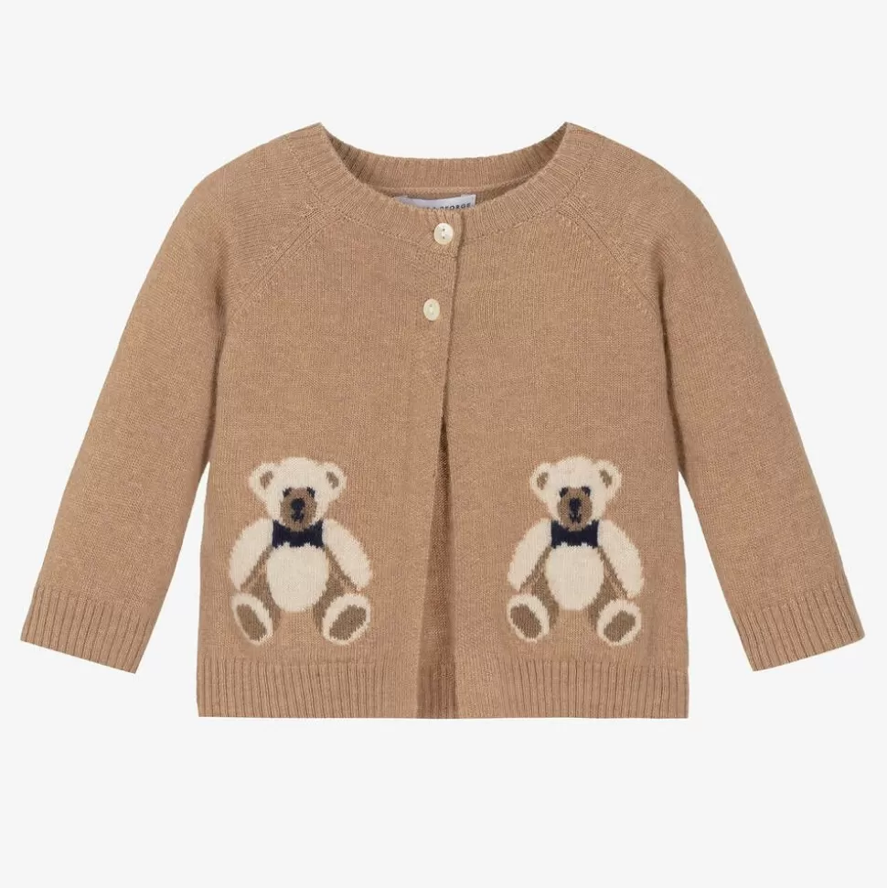 Beatrice amp; George Beige Wool & Cashmere Teddy Bear Cardigan^ Tops