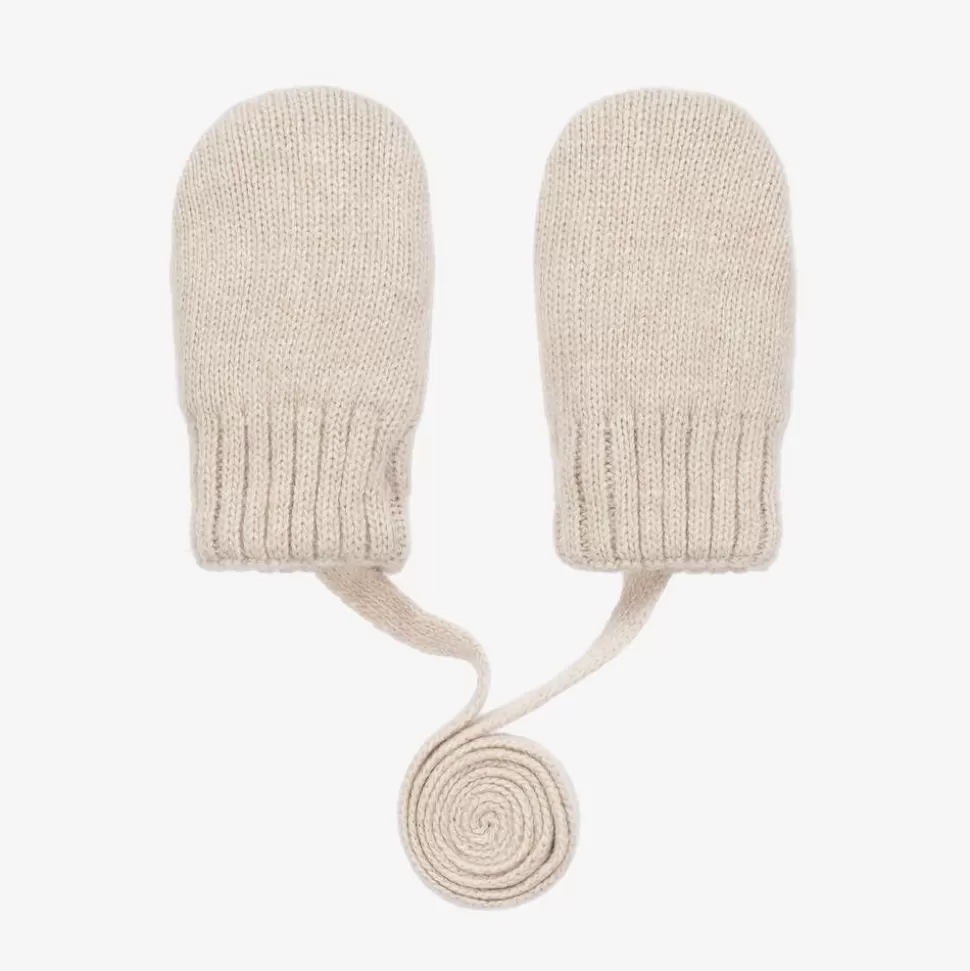 Jamiks Beige Wool & Cashmere Baby Mittens^BOY Gloves & Mittens | Gloves & Mittens