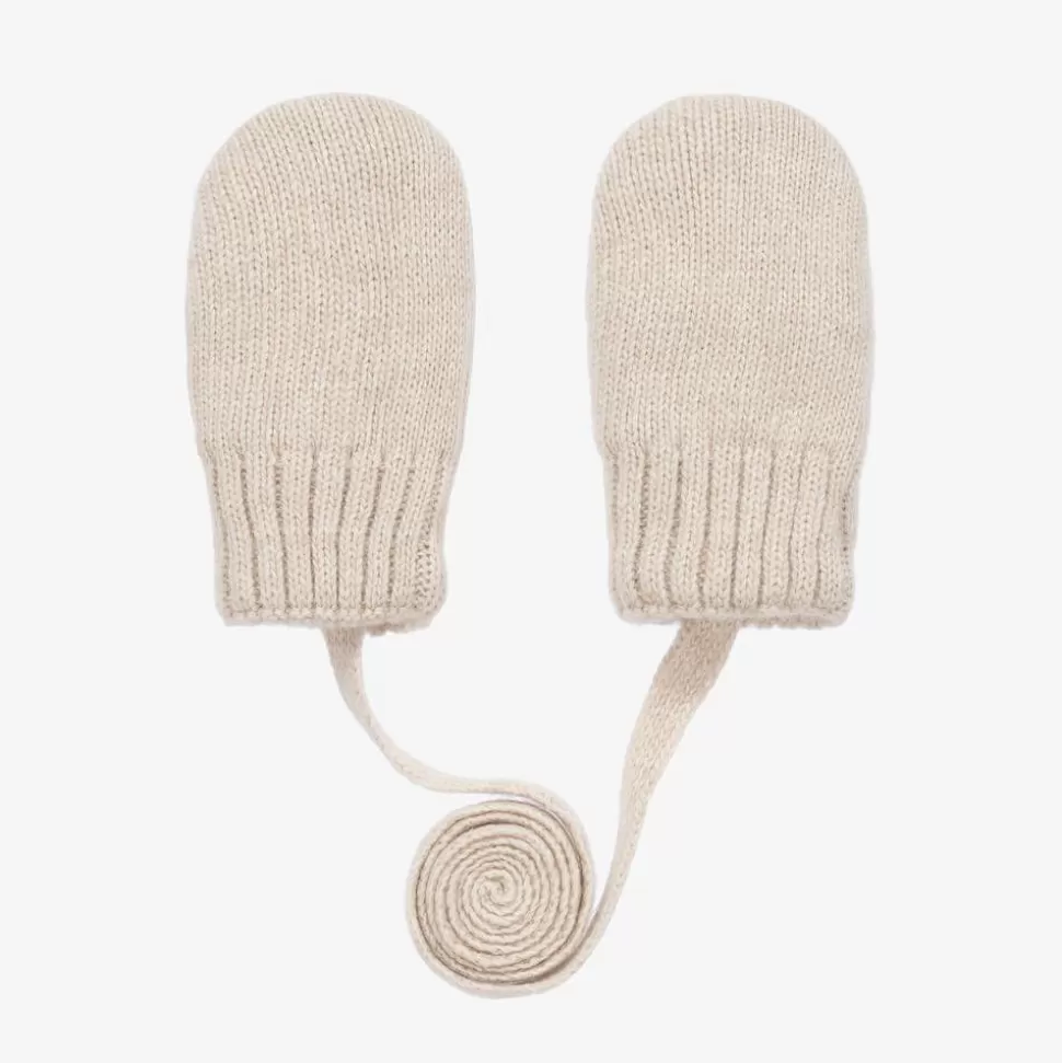 Jamiks Beige Wool & Cashmere Baby Mittens^BOY Gloves & Mittens | Gloves & Mittens