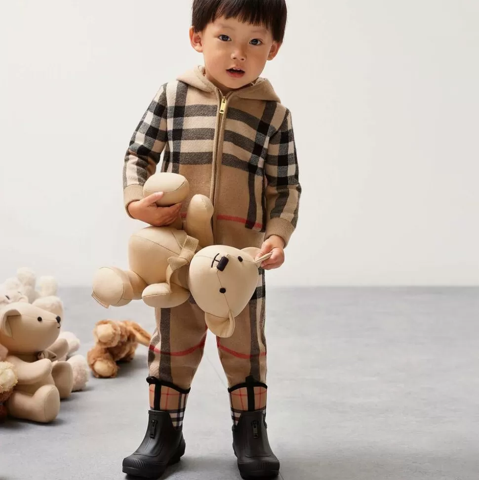 Burberry Black & Beige Check Rain Boots^BOY Rain Boots | Rain Boots