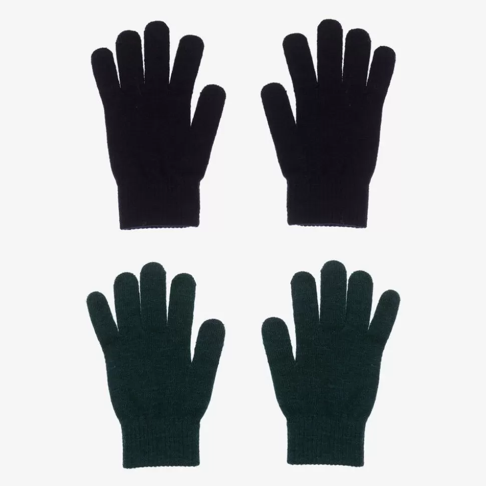 Molo Black & Green Knitted Gloves (2 Pack)^BOY Gloves & Mittens | Gloves & Mittens