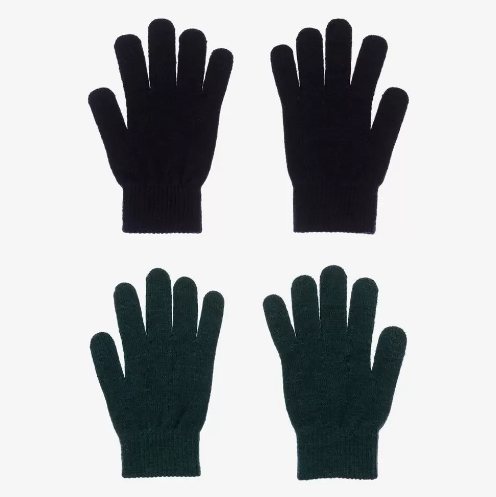 Molo Black & Green Knitted Gloves (2 Pack)^BOY Gloves & Mittens | Gloves & Mittens