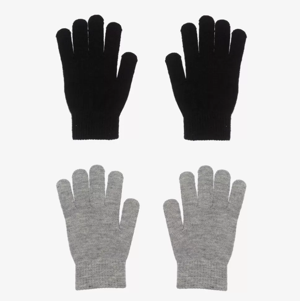 Molo Black & Grey Knitted Gloves (2 Pack)^BOY Gloves & Mittens | Gloves & Mittens