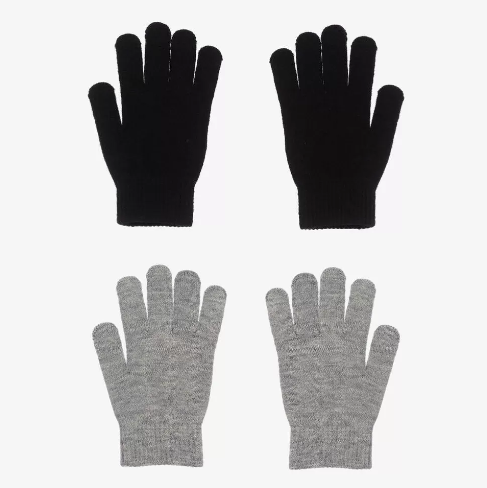 Molo Black & Grey Knitted Gloves (2 Pack)^BOY Gloves & Mittens | Gloves & Mittens