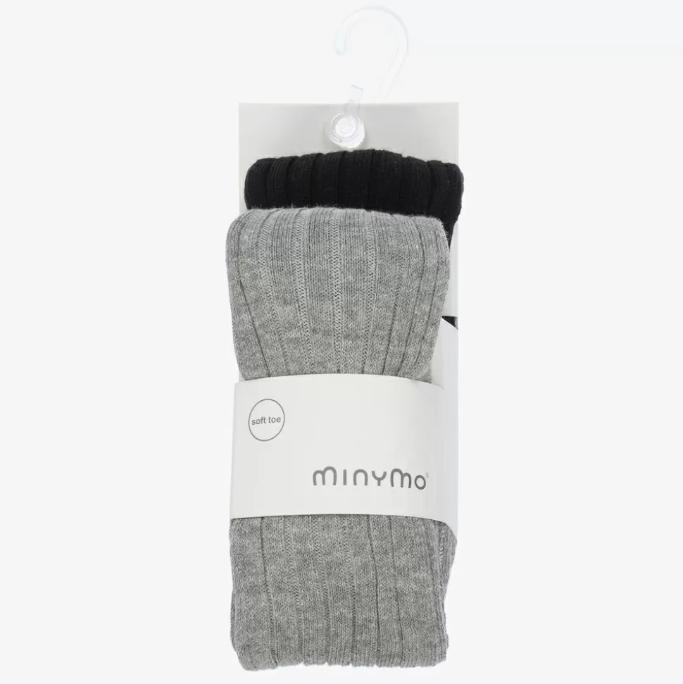 Minymo Black & Grey Tights (2 Pack)^ Tights