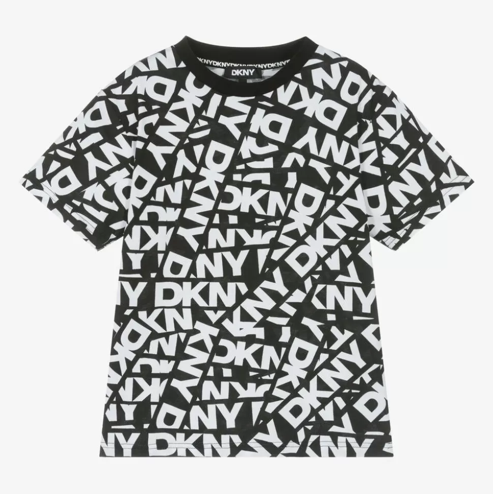 DKNY Black & White Cotton T-Shirt^BOY Tops