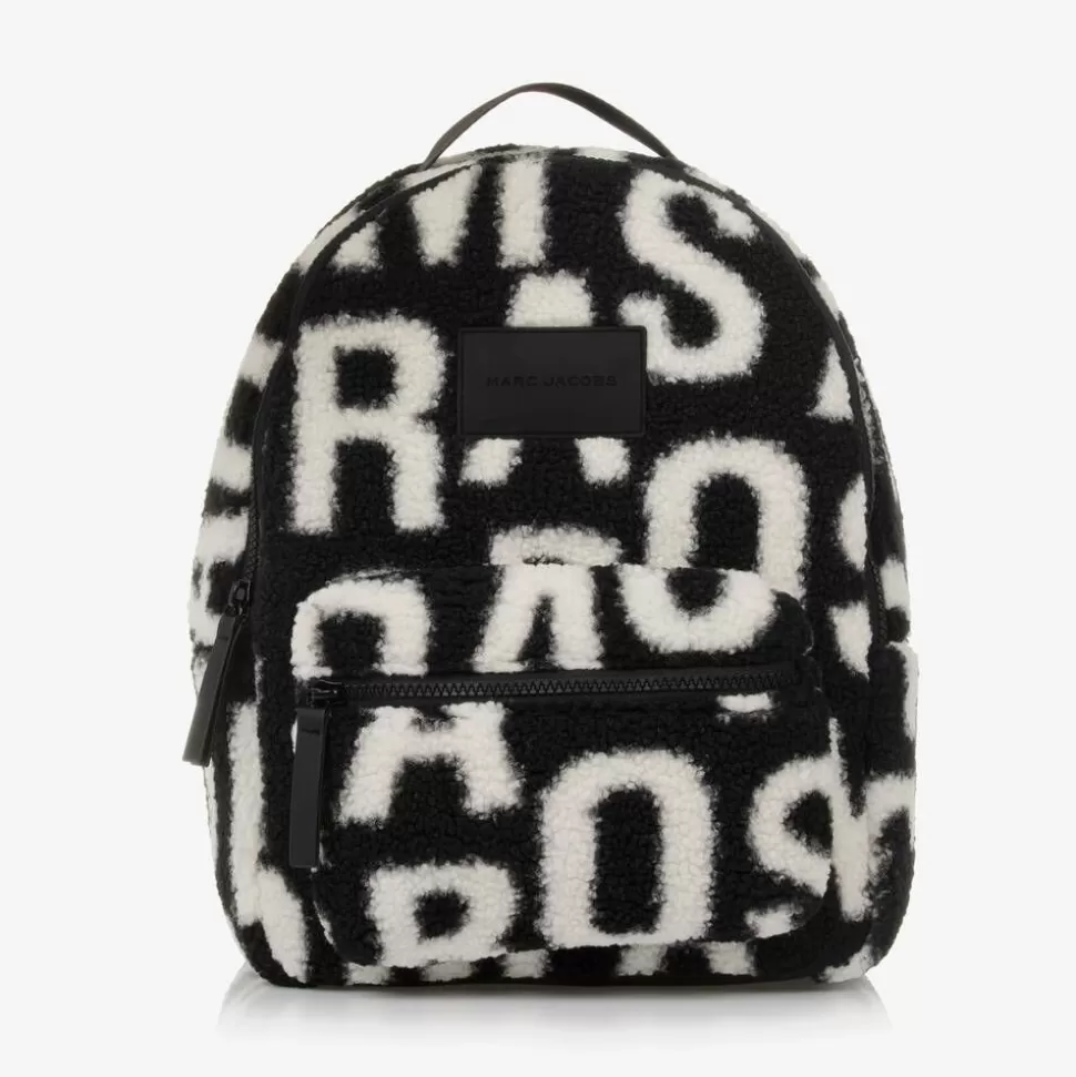 MARC JACOBS Black & White Sherpa Fleece Backpack (32cm)^BOY Bags